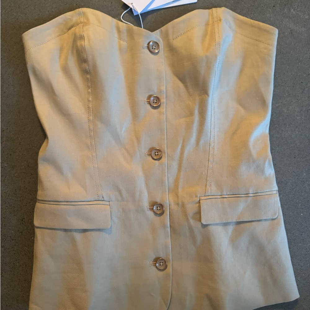 Guess Beige Button-Up Top